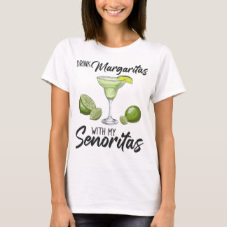 Camiseta Bridesmaid Drinking Margaritas With My Senoritas B