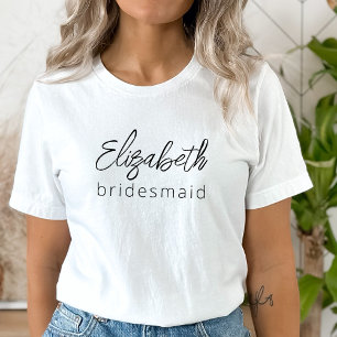 Camiseta Bridesmaid escritura Minimalista moderna Bachelore