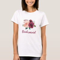Bridesmaid Floral Rubor Rosa Boda rosa de Borgoña
