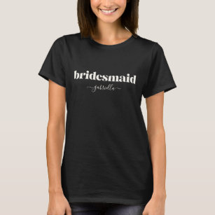 Camiseta Bridesmaid Simple Minimalista moderno Nombre perso