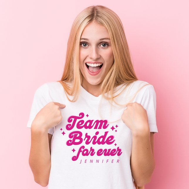 Camiseta Bridesmaid Team Bride Bachillerato Rosa (Subido por el creador)