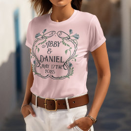 Camiseta Bridesmaids de estilo Art Nouveau azul-verde
