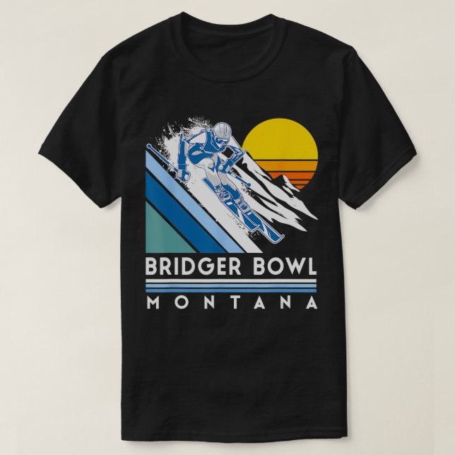 Camiseta Bridger Bowl Montana Retro Ski (Diseño del anverso)