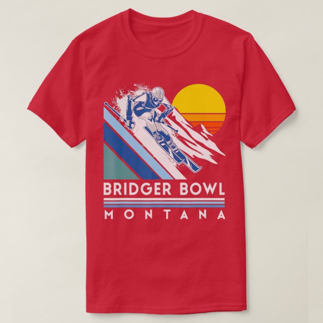 Camiseta Bridger Bowl Montana Retro Ski (Diseño del anverso)