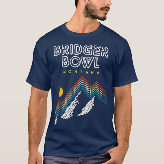 Camiseta Bridger Bowl Montana   Ski Resort 1980s Retro (Anverso)
