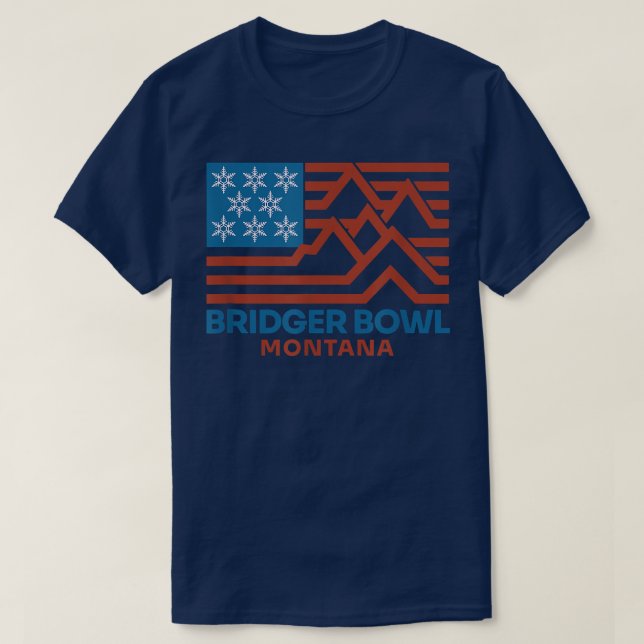 Camiseta Bridger Bowl Montana Ski Snowboard Snow Mountain  (Diseño del anverso)