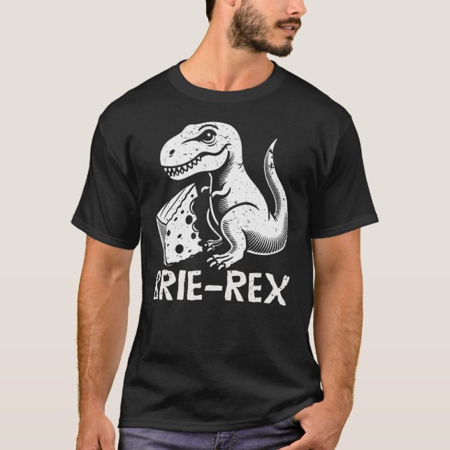 Camiseta Brie-rex funny dinosaur with brie cheese tyrannosa (Anverso)