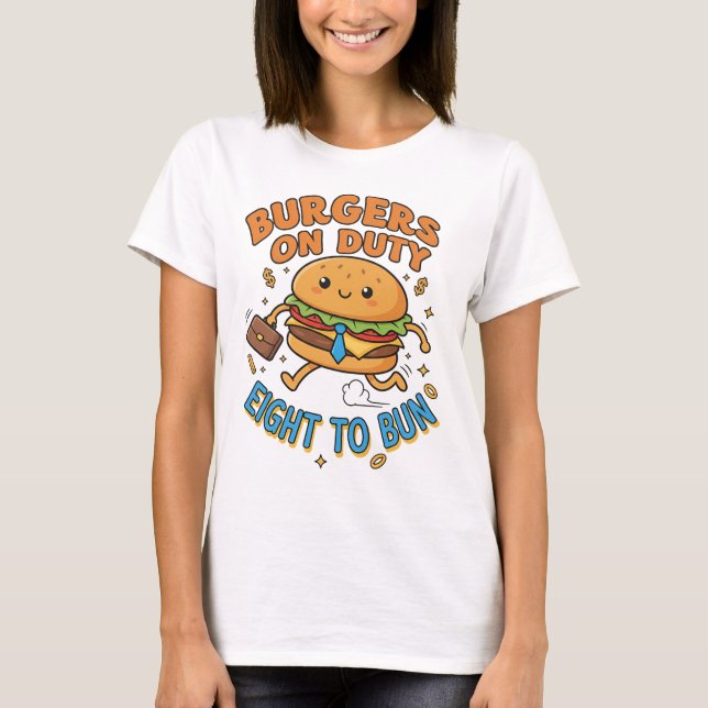 Camiseta Briefcase Burger – Hustle in a Bun (Anverso)