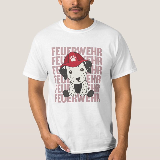 Camiseta Brigada de bomberos dálmata perros adornos (Anverso)