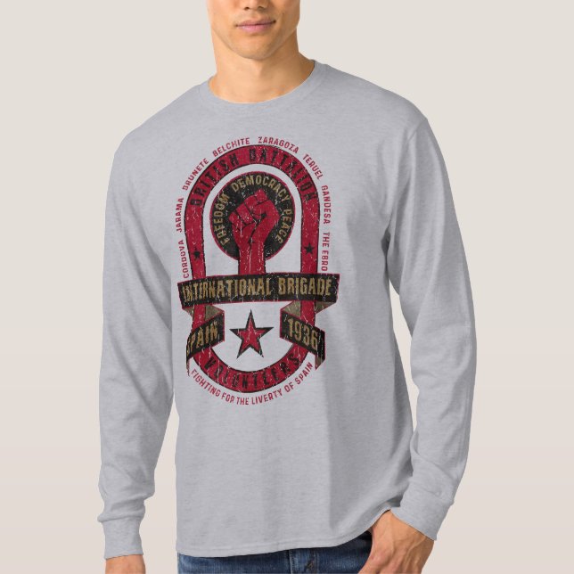 Camiseta Brigada Internacional Batallón Británico (Anverso)