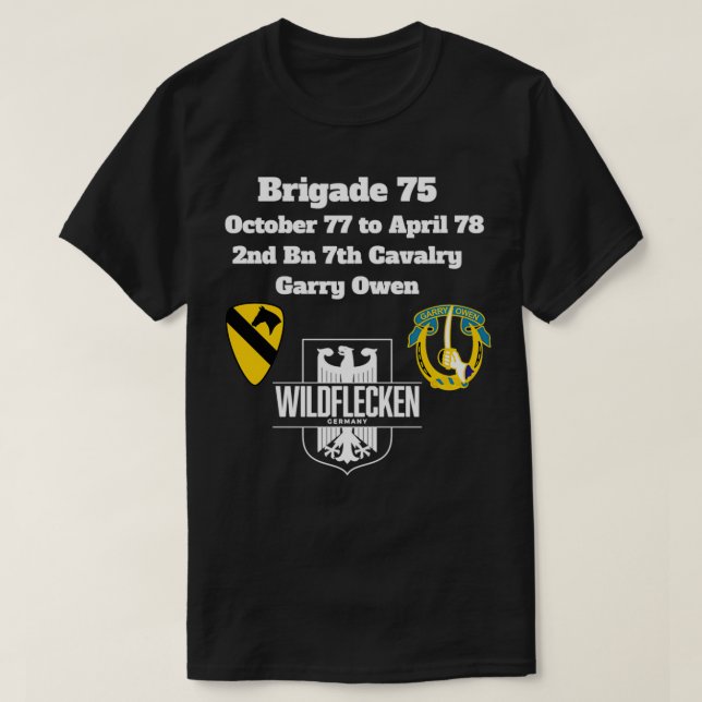 Camiseta Brigade 75 2nd Bn 7th Cav Oct 77Apr 78 Wildflecken (Diseño del anverso)