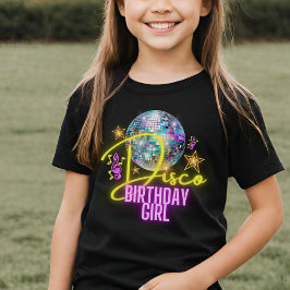 Camiseta Bright Neon Pink Glow Disco Ball Dance Cumpleaños