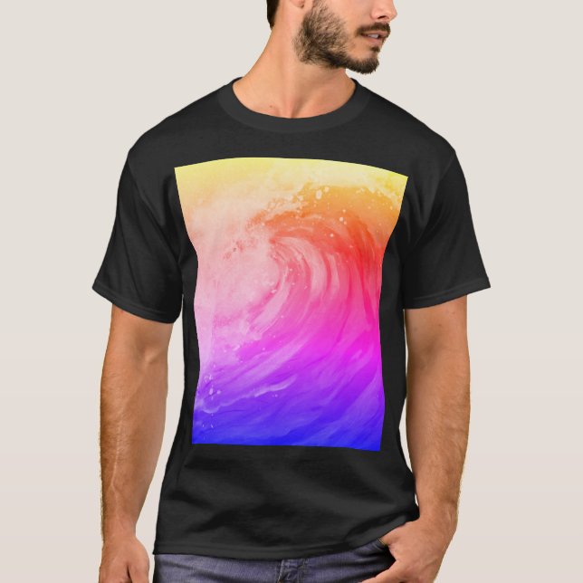 Camiseta bright rainbow poster depicting a faint wave (Anverso)