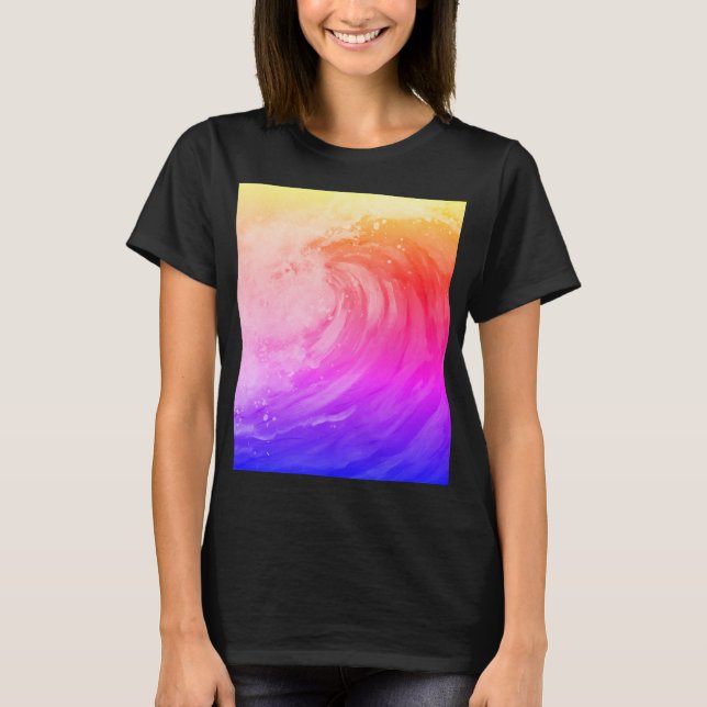Camiseta bright rainbow poster depicting a faint wave (Anverso)