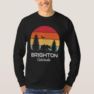 Camiseta Brighton Colorado Mountain Forest Retro Sunset