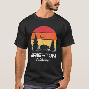Camiseta Brighton Colorado Mountain Forest Retro Sunset