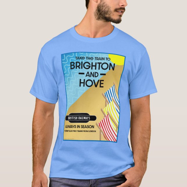 Camiseta Brighton Y Hove Train Travel Beach Art Tote Ba (Anverso)