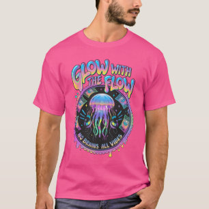 Camiseta Brilla Con El Flujo Estética Vaporwave de Medusas