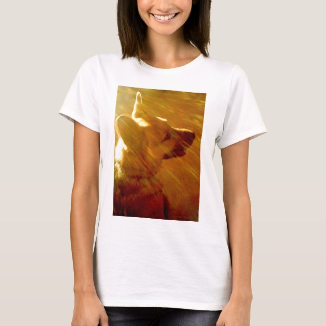 Camiseta Brilla Sobre Mí Pastor Alemán Negro & Tan (Anverso)