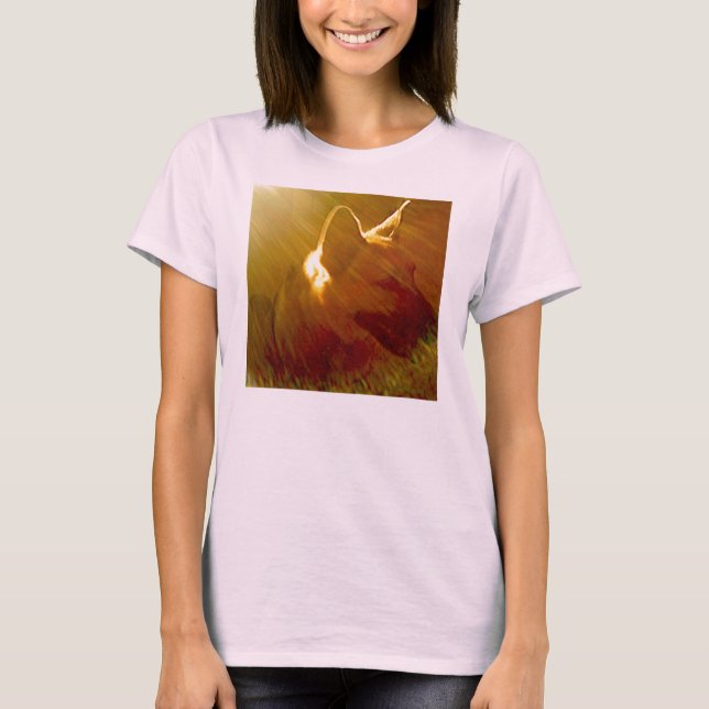Camiseta Brilla Sobre Mí Pastor Alemán Negro & Tan (Anverso)
