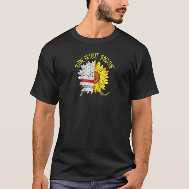 Camiseta Brilla Sunshine brillante Fuego de girasol de líne (Anverso)