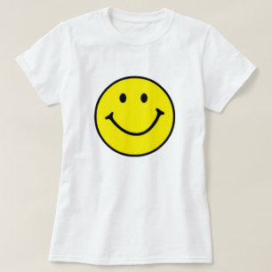 Camiseta Brillante Amarillo Feliz Cara Sonriente