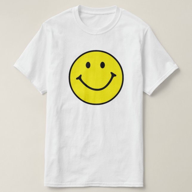 Camiseta Brillante Amarillo Feliz Cara Sonriente (Diseño del anverso)