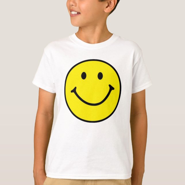 Camiseta Brillante Amarillo Feliz Cara Sonriente (Anverso)