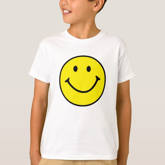 Camiseta Brillante Amarillo Feliz Cara Sonriente (Anverso)