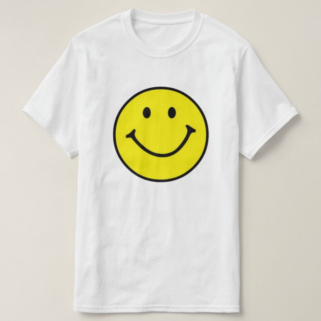Camiseta Brillante Amarillo Feliz Cara Sonriente (Diseño del anverso)