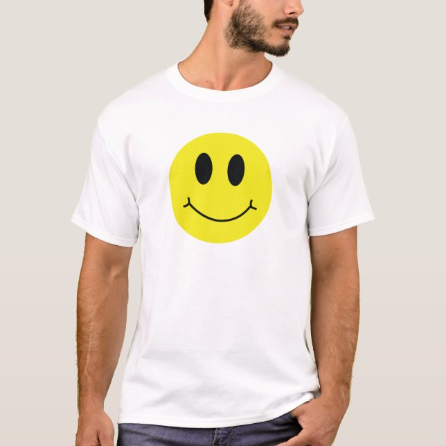 Camiseta Brillante Amarillo Grinning Face Classic Smiley (Anverso)