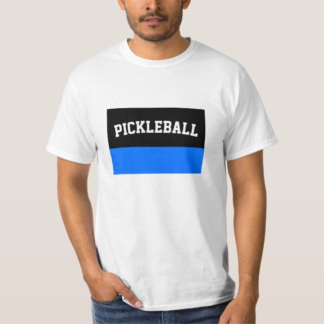 Camiseta Brillante Blue Black Stripes Sporty Pickleball Tex (Anverso)