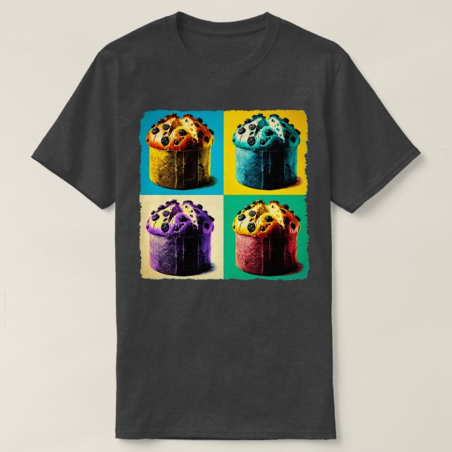 Camiseta Brillante de Navidades italianos en el Panettone A (Diseño del anverso)
