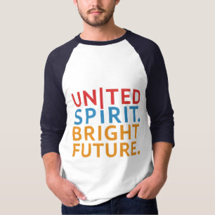 Camiseta Brillante del espíritu unido de la manga básica 3/