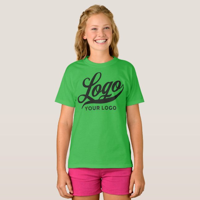 Camiseta Brillante Logo de la Compañía Verde Chicas del Swa (Anverso completo)
