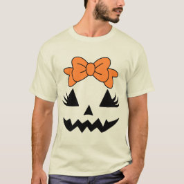 Camiseta Brillante Naranja Bow Design para Halloween