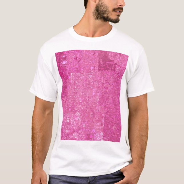 Camiseta Brillante Resumen Rosa Abstrante Glosa Mosaica (Anverso)