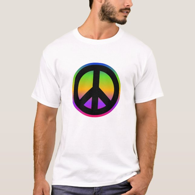Camiseta Brillante símbolo de la paz del arco iris con cami (Anverso)