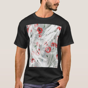 Camiseta Brillante Splash Red Poppy Watercolor