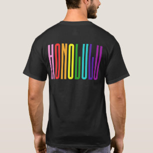 Camiseta Brillante texto arcoiris LGBTQ Honolulu Orgullo Ga