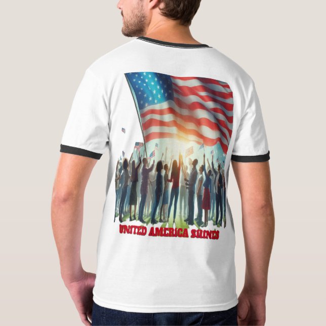 Camiseta Brillantes de Estados Unidos (Reverso completo)