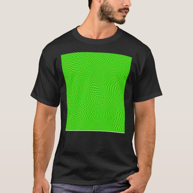 Camiseta Brillantes puntos de ilusión óptica verde neón (Anverso)