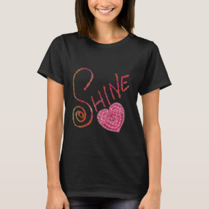 Camiseta Brillo Arte de Caligrafía Texturizada Elegante