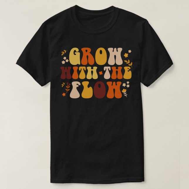 Camiseta Brillo Con El Flujo Retro Floral Mental Health Mat (Diseño del anverso)