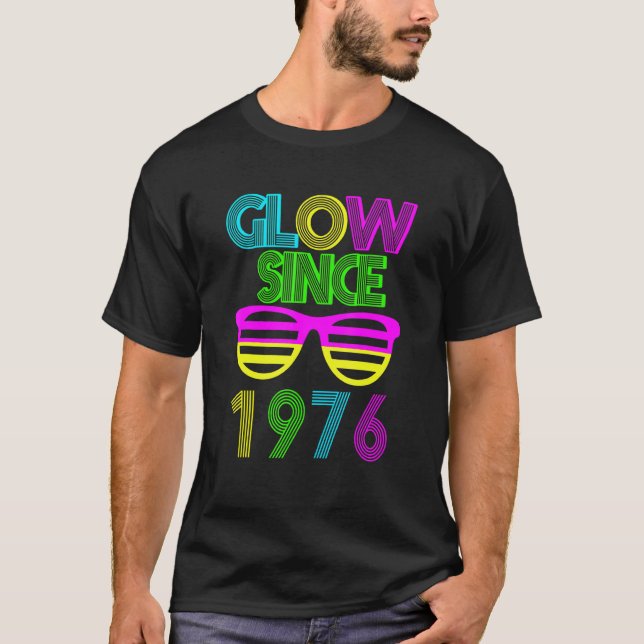 Camiseta Brillo de cumpleaños 46 desde 1976 Gafas de sol an (Anverso)