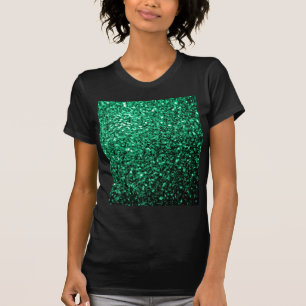 Camiseta Brillo falso verde esmeralda