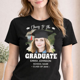Camiseta Brindis al graduado con foto personalizada nombre 