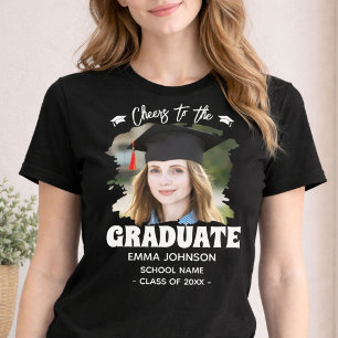 Camiseta Brindis al graduado con foto personalizada nombre 