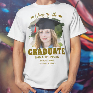 Camiseta Brindis al graduado con foto personalizada nombre 