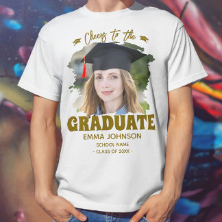 Camiseta Brindis al graduado con foto personalizada nombre 